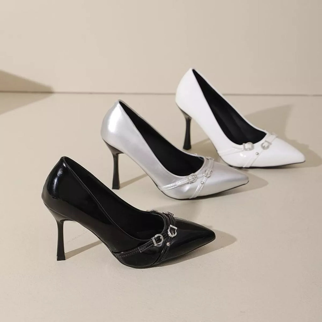 Point Toe High Heels Pumps in Black for Women