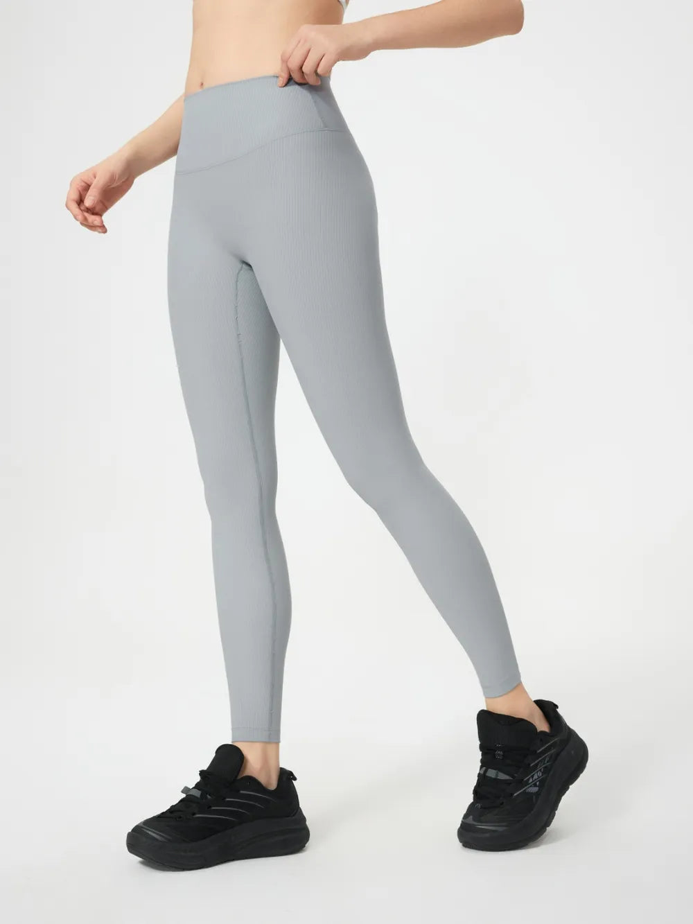 High Waist Active Leggings in Light Gray for Women