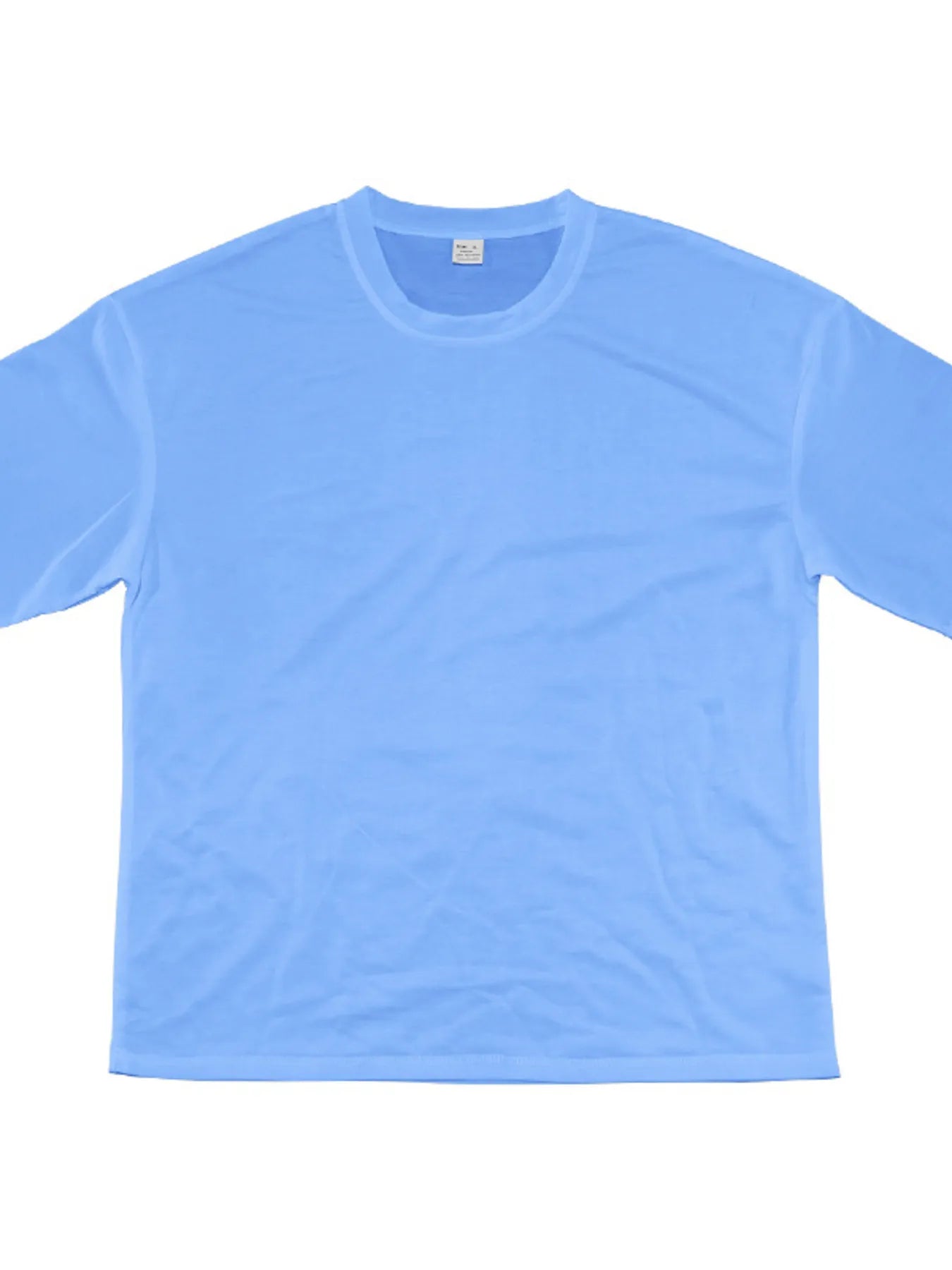 Round Neck Short Sleeve Top and Shorts Set Plus Size in Sky Blue for Men