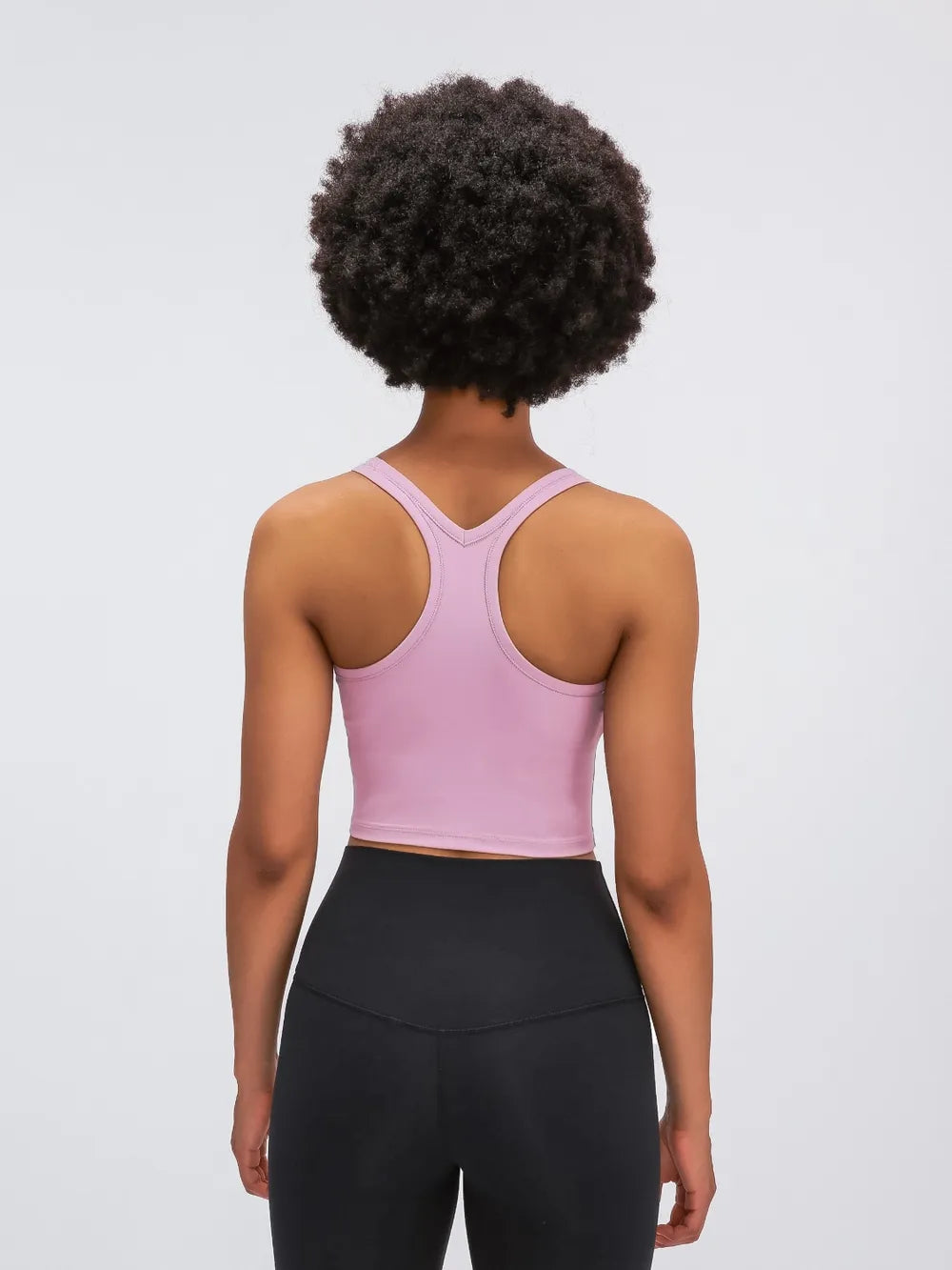 Scoop Neck Active Tank with Detachable Chest Pads in Moss for Women