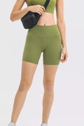 High Waist Training Shorts in Lime for Women
