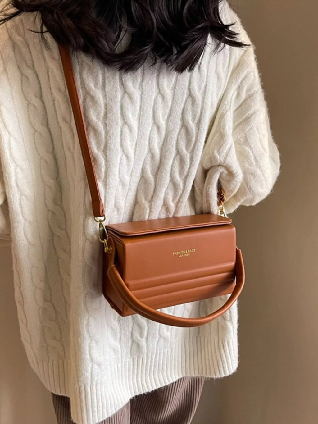 Box-Shaped Crossbody Bag for Women