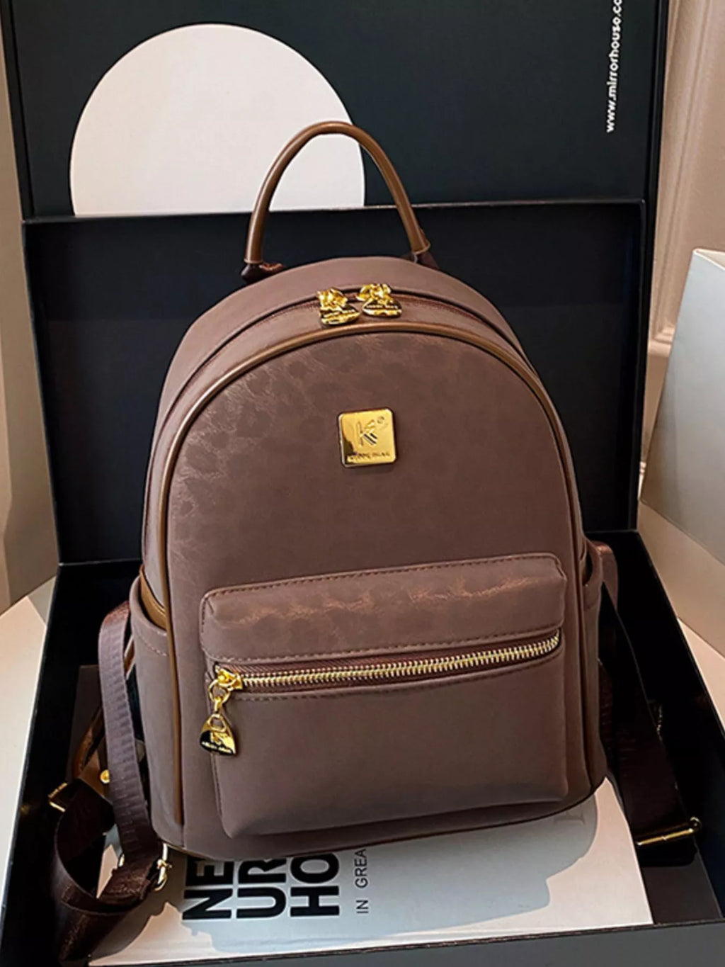 Vintage Style Leather Backpack Bag for Women