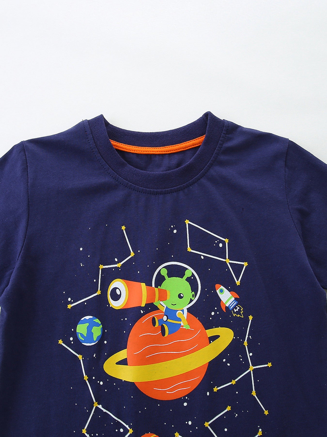 Astronaut Graphic Tee & Shorts Set in Dark Navy for Boys