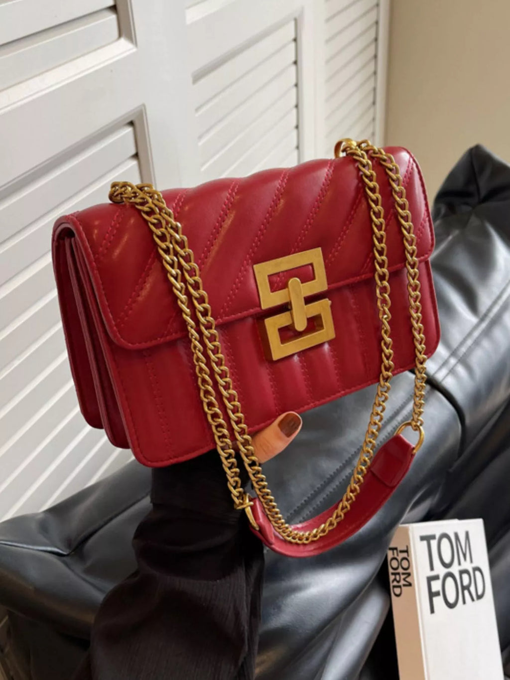 Quilted Flap Chain Crossbody Bag for Women