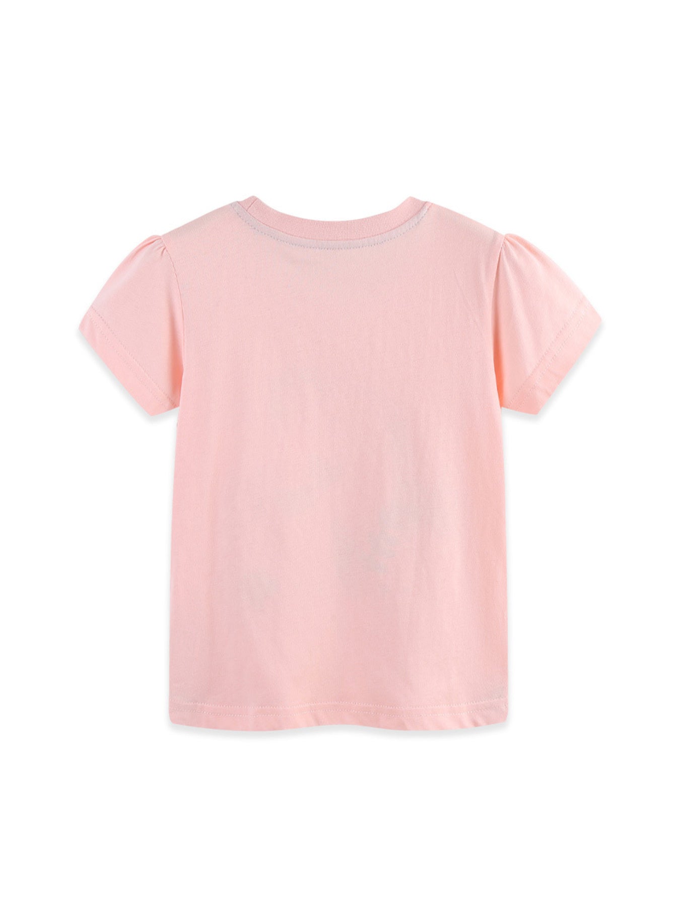 Unicorn Graphic Short Sleeve T-Shirt in Blush Pink for Girls