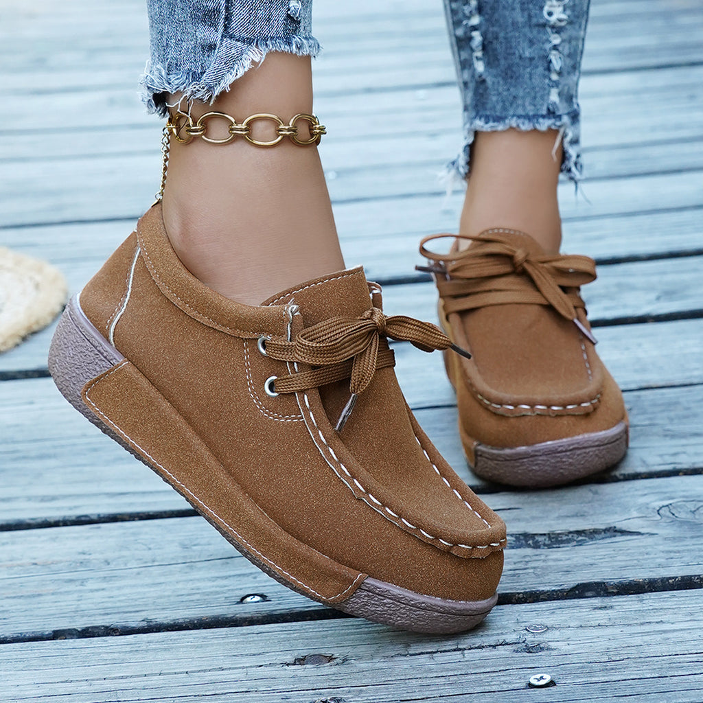 Lace Up Round Toe Sneakers in Red for Women