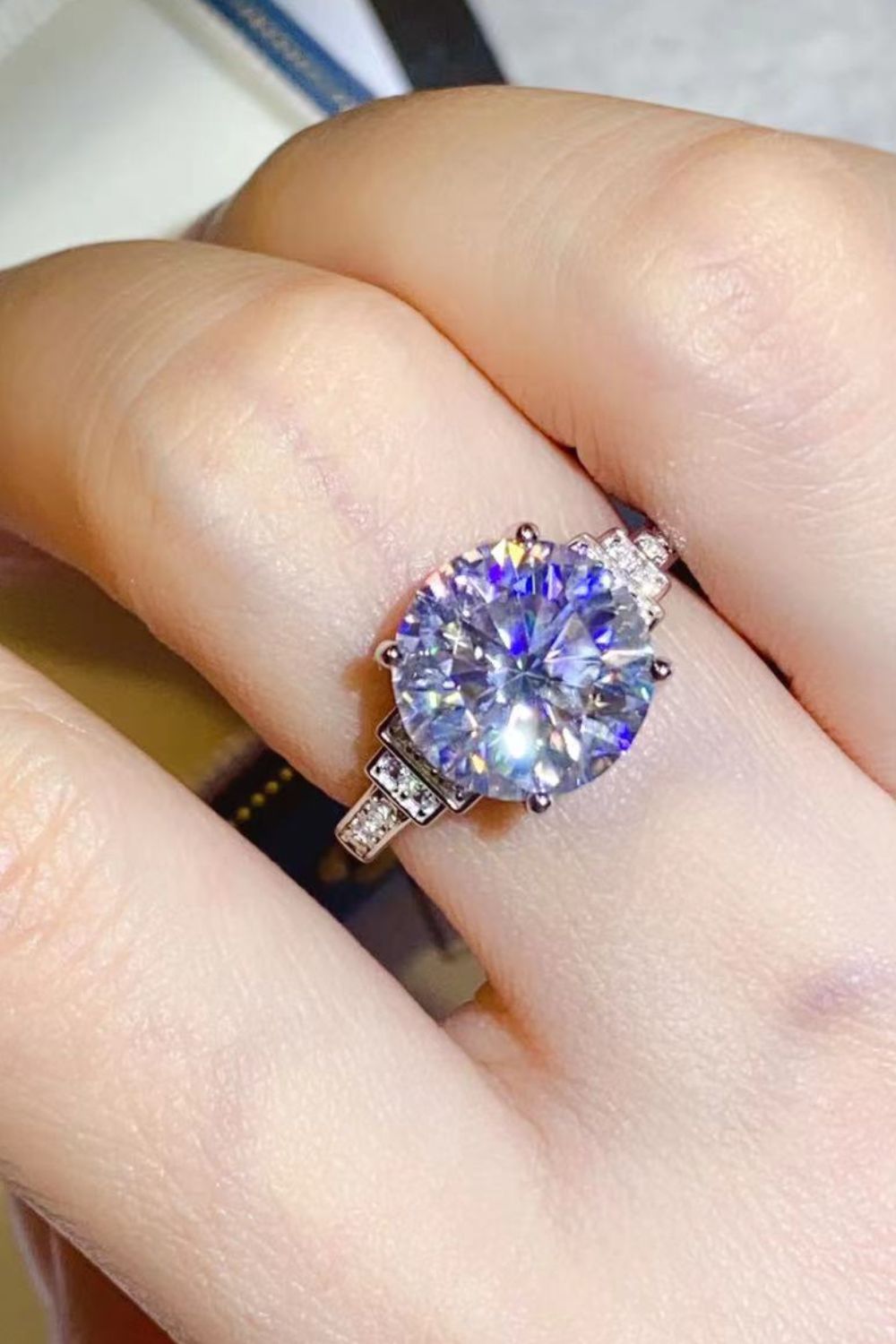 5 Carat Moissanite 925 Sterling Silver Ring in Classic for Women