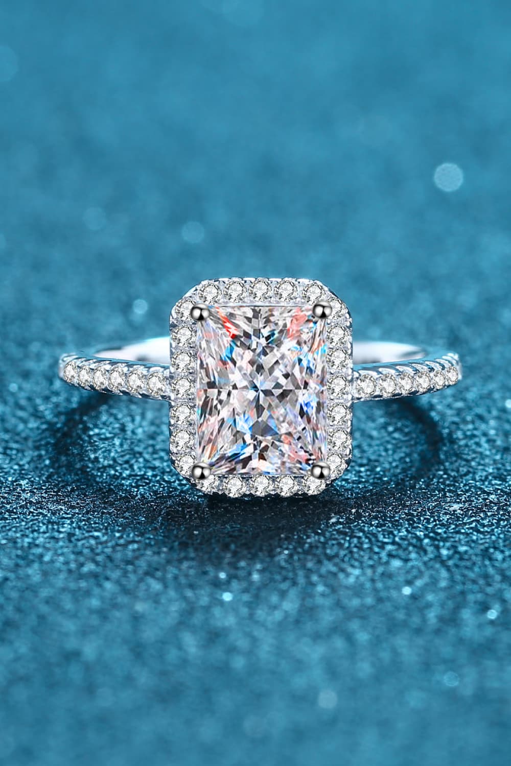 2 Carat Moissanite 925 Sterling Silver Halo Ring for Women