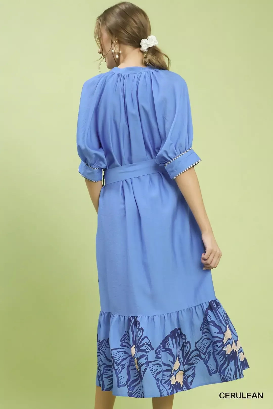 Floral Belted Midi Dress for Women
