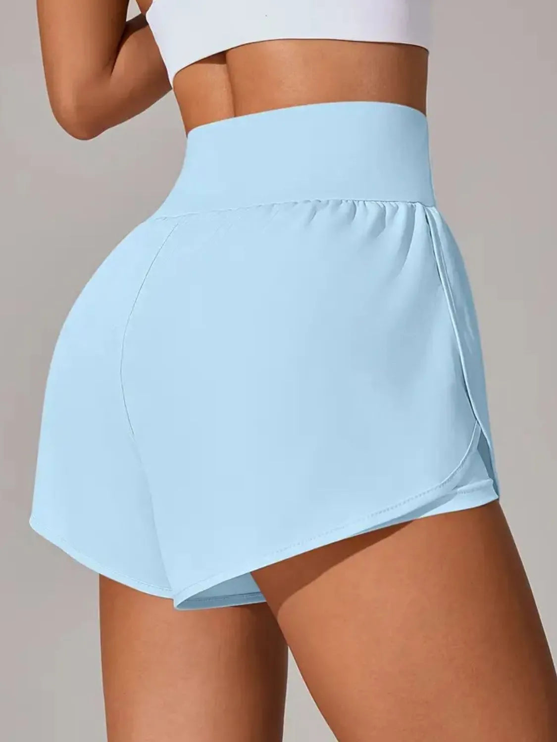 Pocketed High Waist Active Shorts in Orange for Women