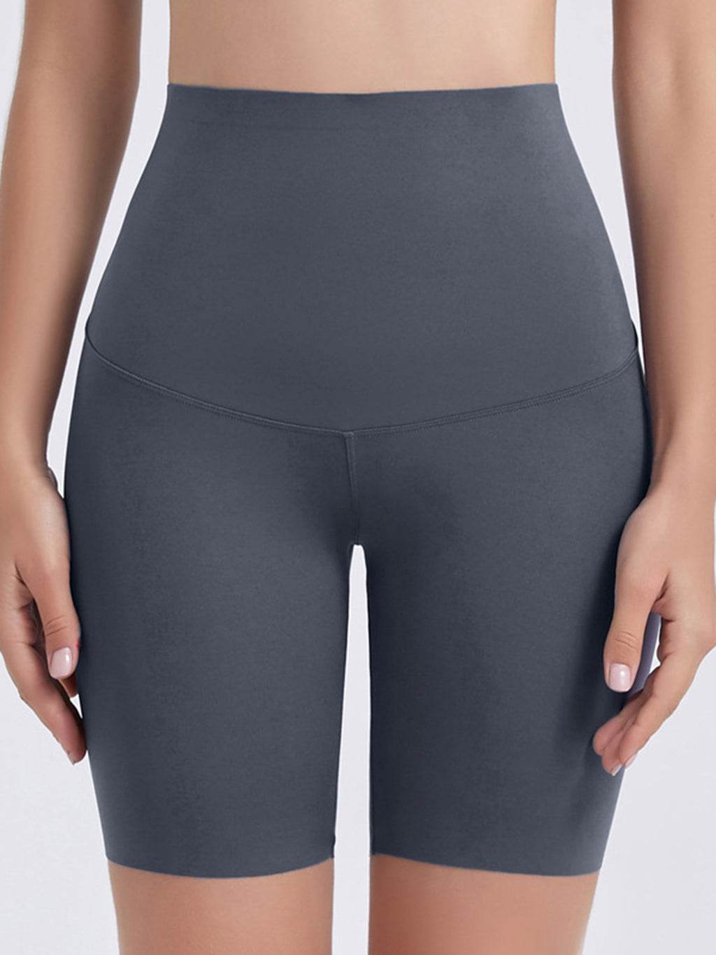 Wide Waistband Sports Shorts in Lavender in Lilac for Women