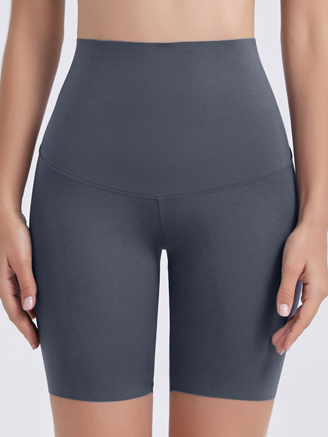 Wide Waistband Sports Shorts in Lavender in Lilac for Women