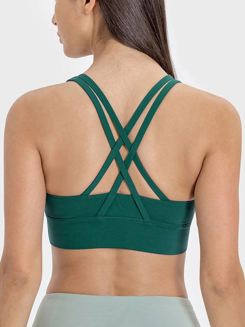 Crisscross Scoop Neck Active Tank in Brown for Women