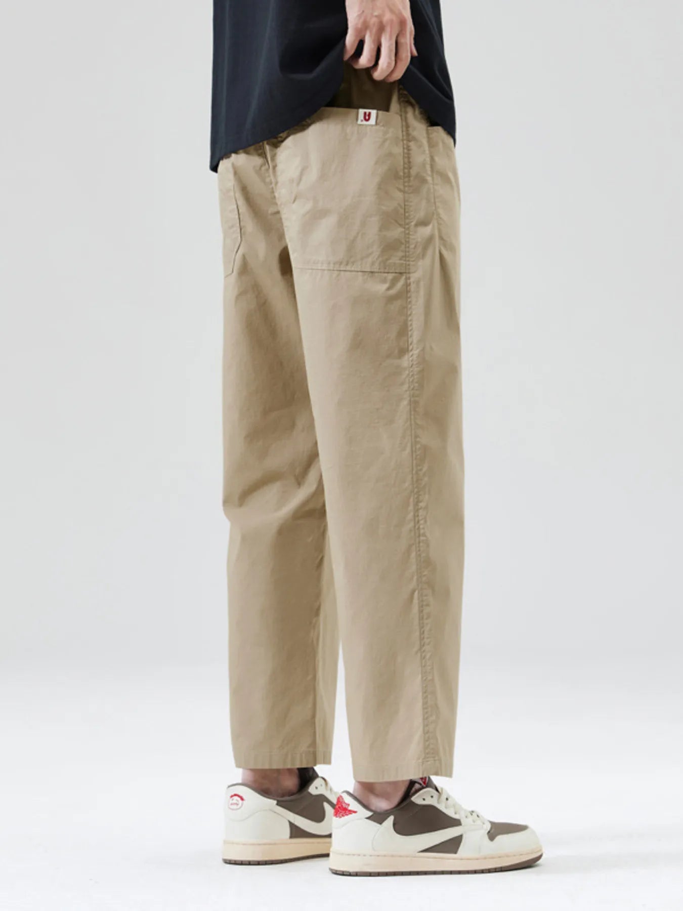 Wide-Leg Casual Pants Plus Size in Black for Men