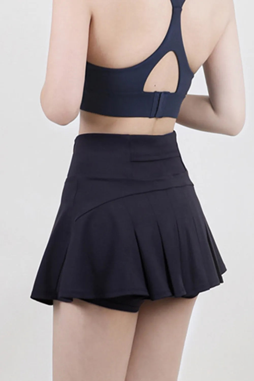 High Waist Pleated Active Skirt in Dark Gray for Women