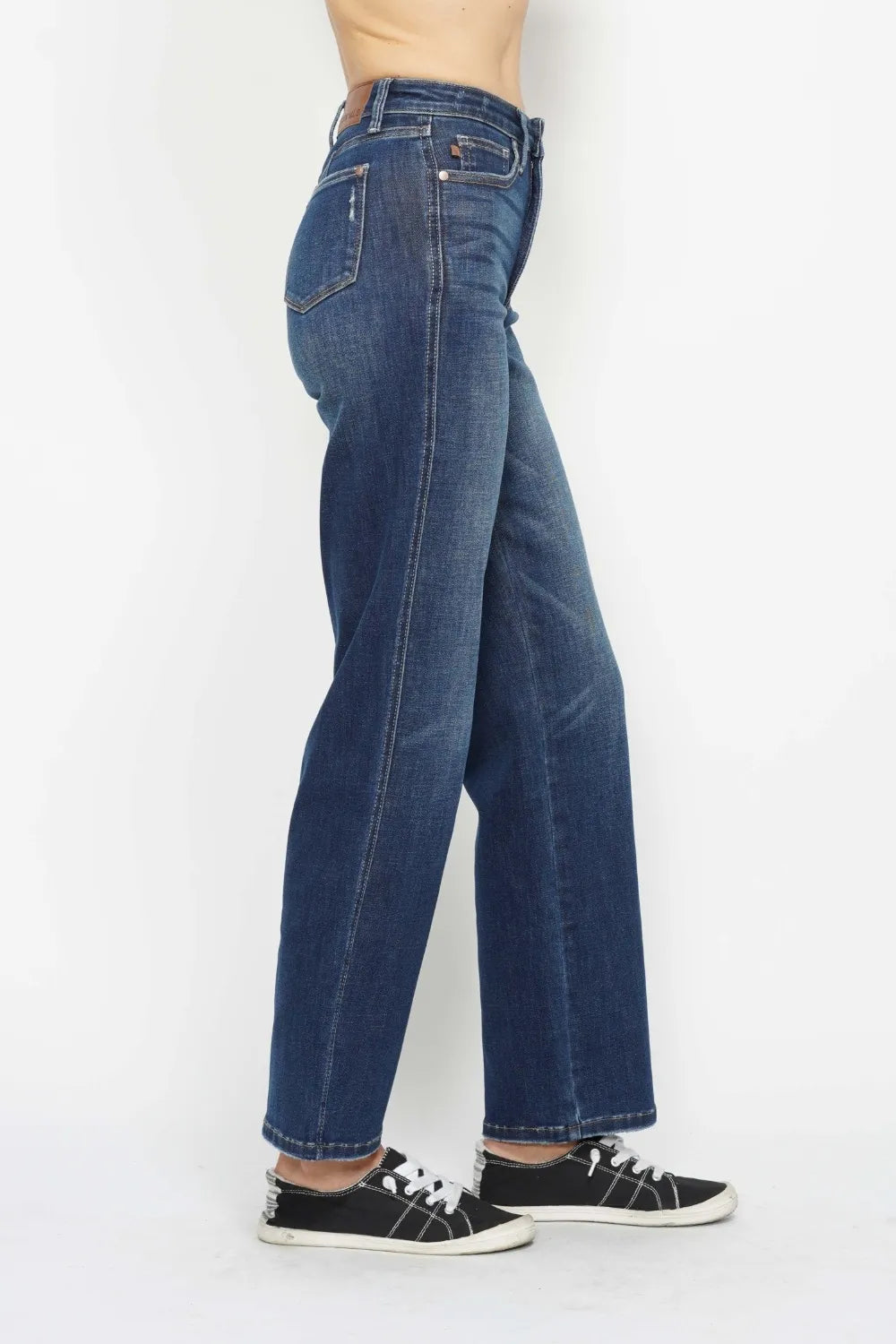 Plus Size High Waist Tummy Control Jeans in Dark for Women