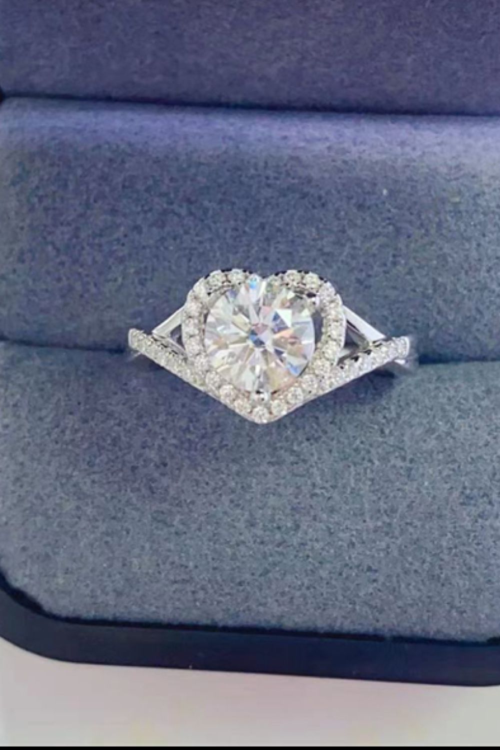 Adored 1 Carat Moissanite 925 Sterling Silver Heart Ring in Green for Women