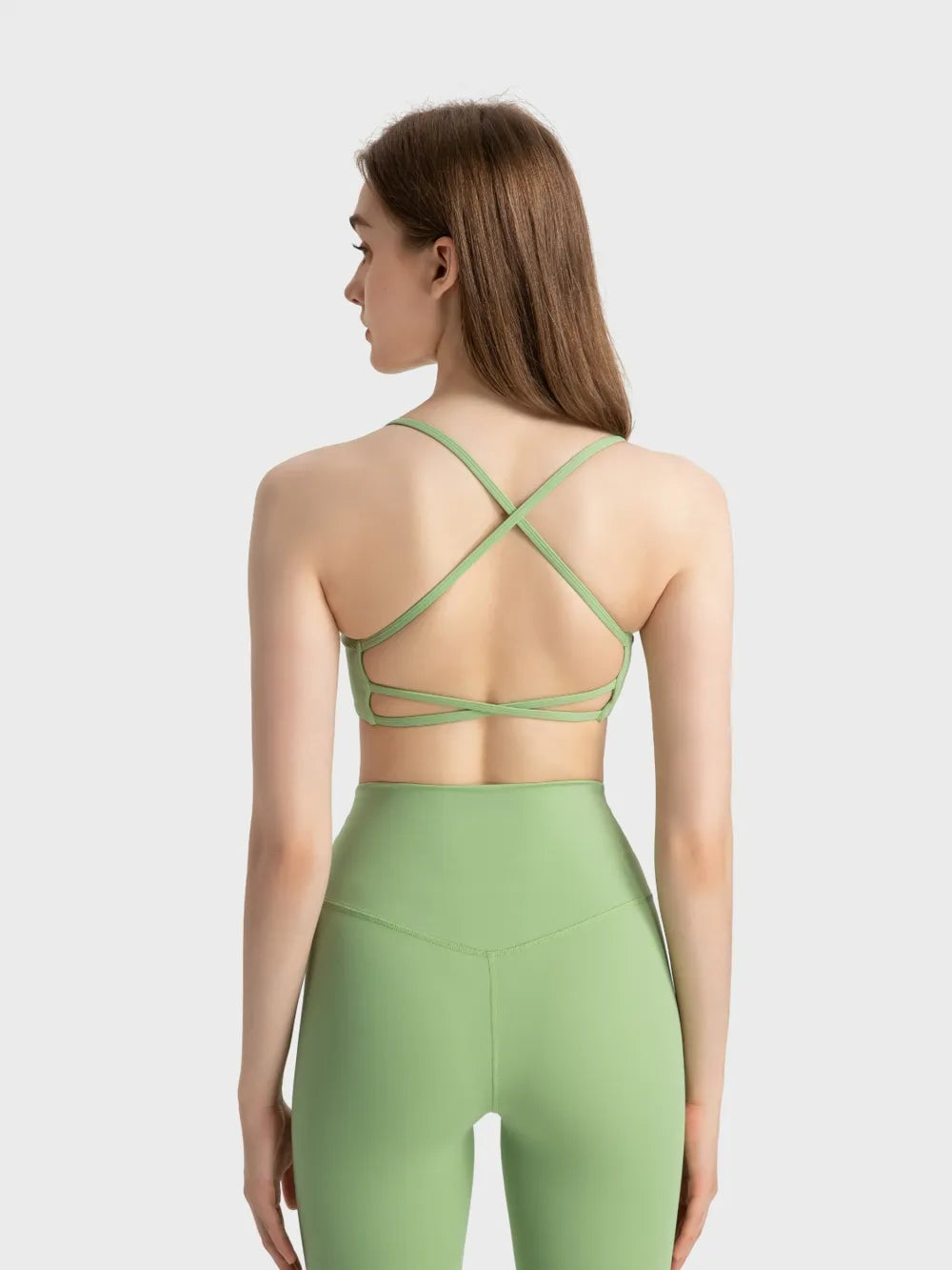 Crisscross Back Scoop Neck Active Cami with Detachable Chest Pads in Multicolor for Women