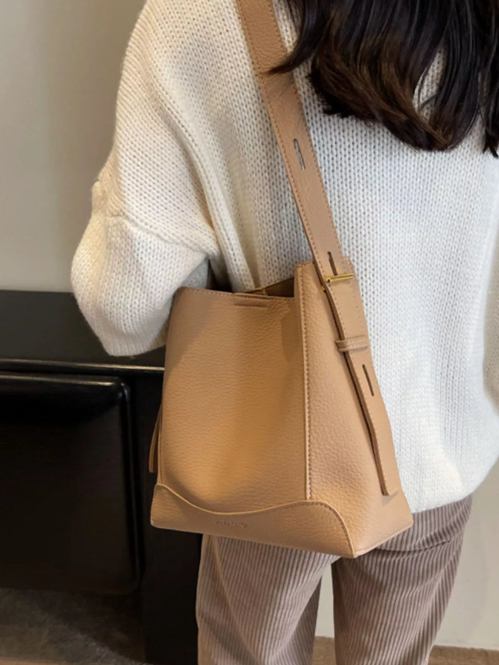 Leather Adjustable Strap Crossbody Bag for Women