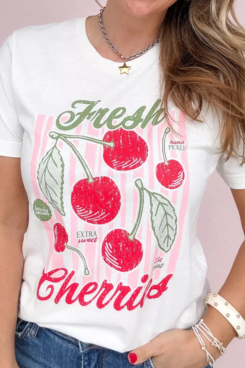 Fresh Cherries Graphic Oversized T-Shirt for Women
