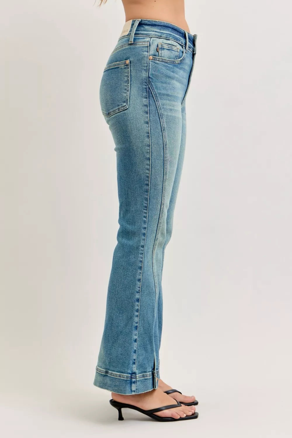 High Waist Vintage Wash Flare Jeans in Md for Women