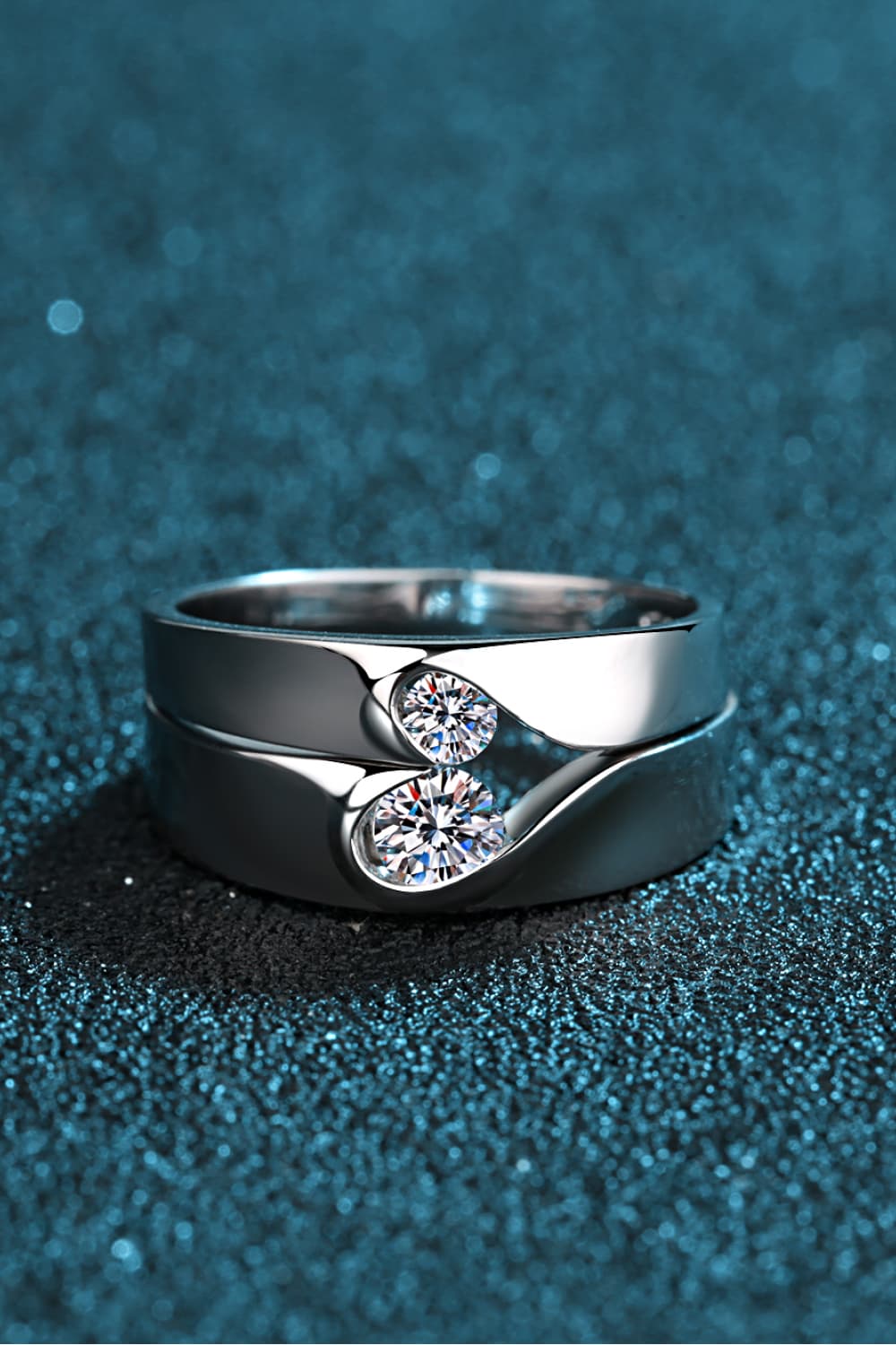 Moissanite Rhodium-Plated Ring in Men for Women