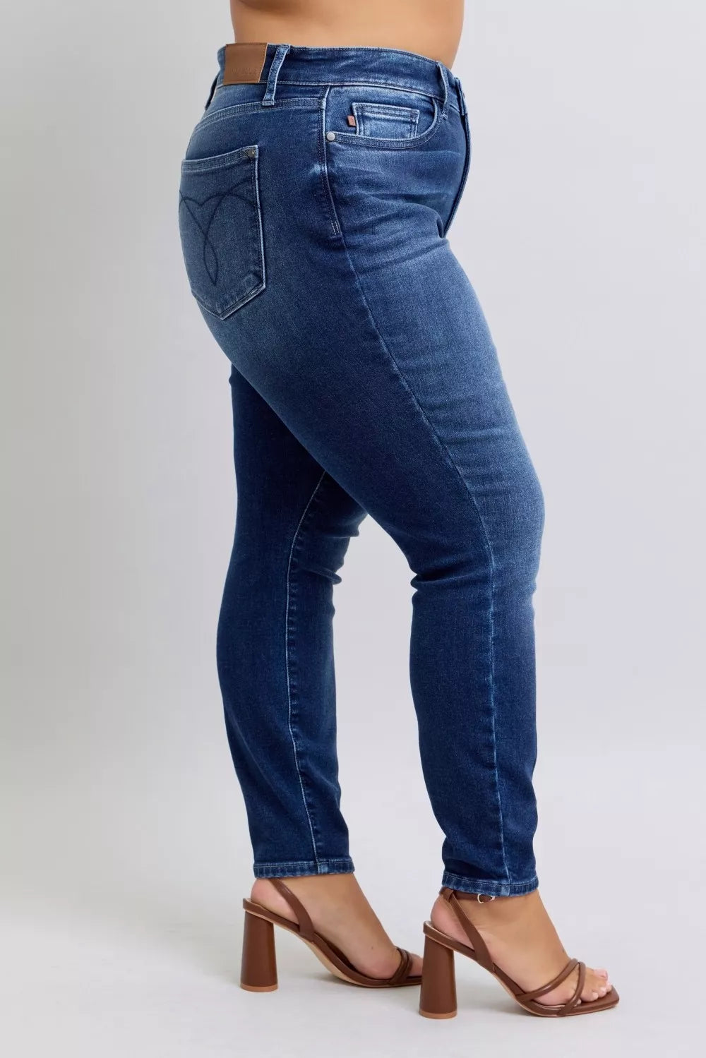 Washed Thermal Skinny Jeans Plus Size for Women