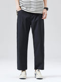 Wide-Leg Casual Pants Plus Size in Black for Men