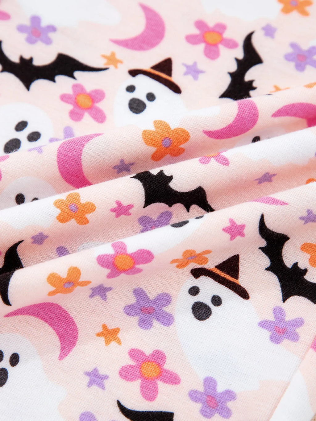 Halloween Ghost Print Button Up Top and Pants Lounge Set for Women