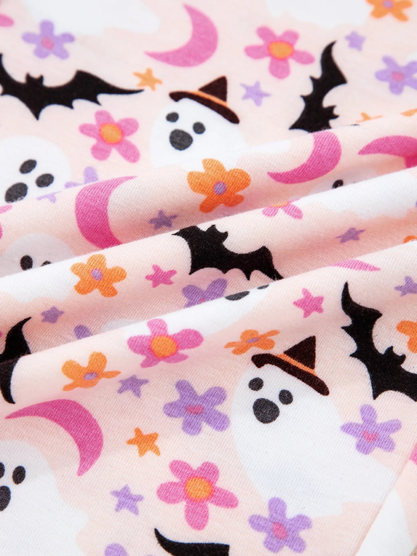 Halloween Ghost Print Button Up Top and Pants Lounge Set for Women