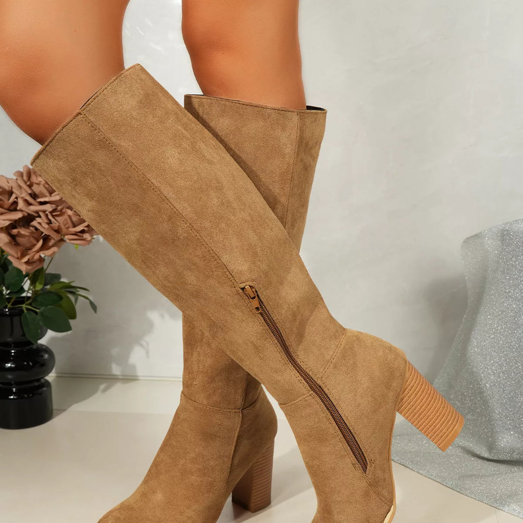 Point Toe Block Heels Boots in Relaxed for Women