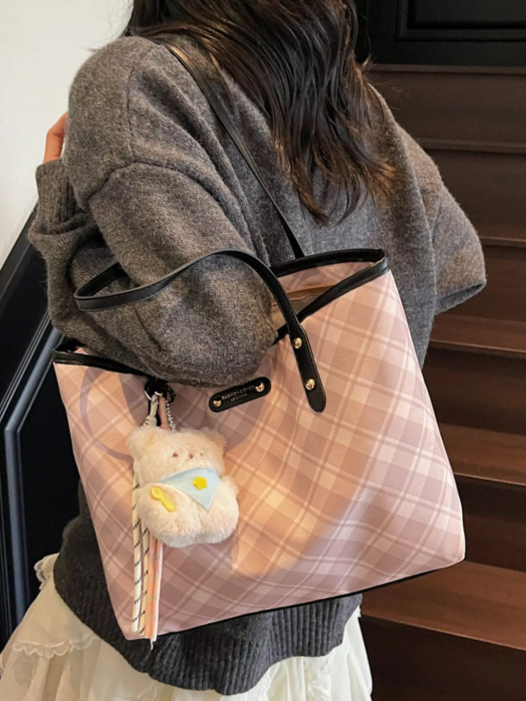 Plaid Pattern Shoulder Bag for Women