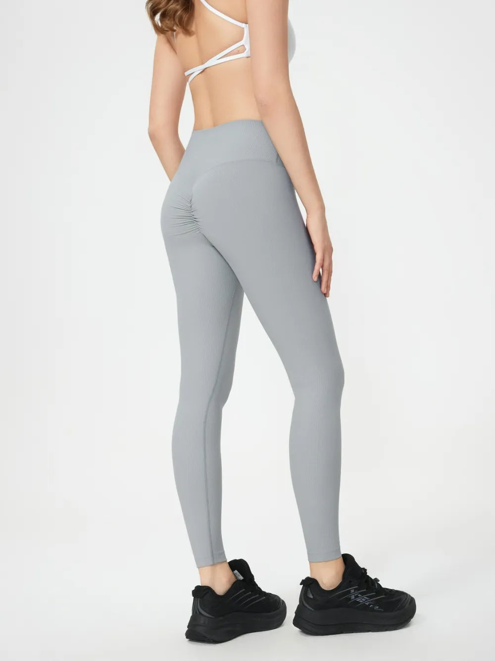 High Waist Active Leggings in Light Gray for Women