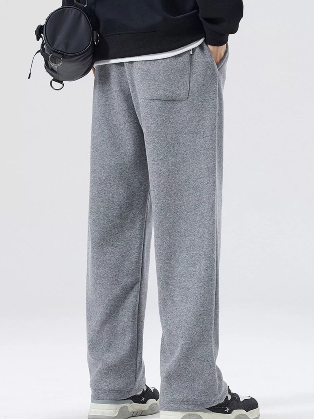 Casual Loose Fit Sweatpants Plus Size in Apricot in Black for Men