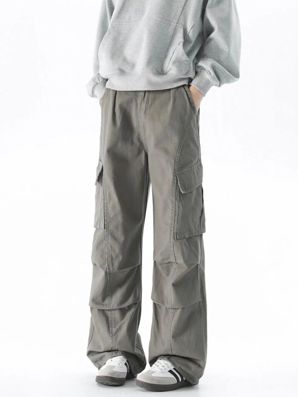 Loose Fit Cargo Pants in Dark Gray for Men