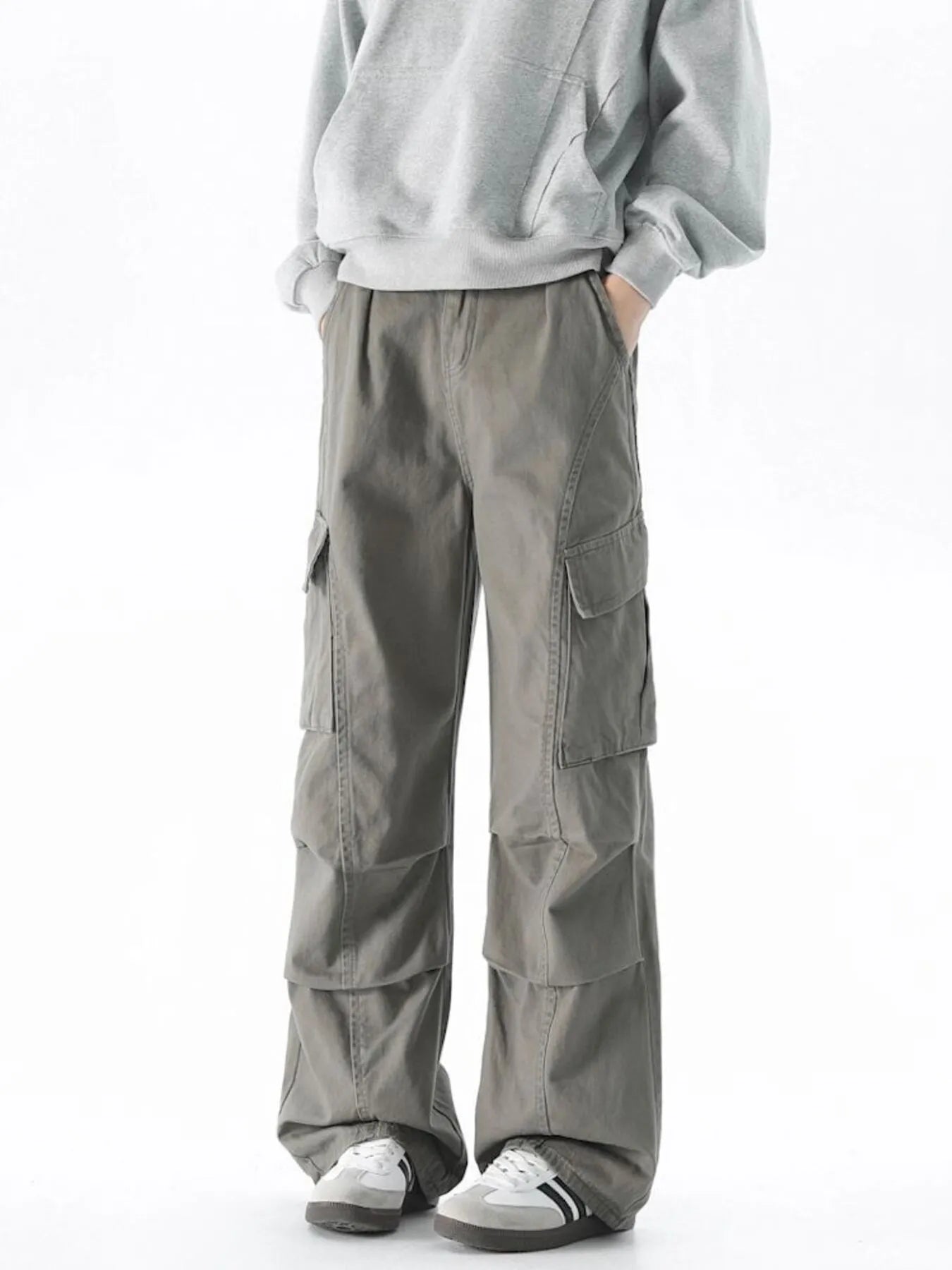Loose Fit Cargo Pants in Dark Gray for Men