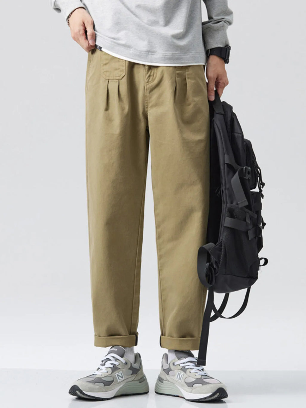 Loose Fit Pants Plus Size in Gray for Men