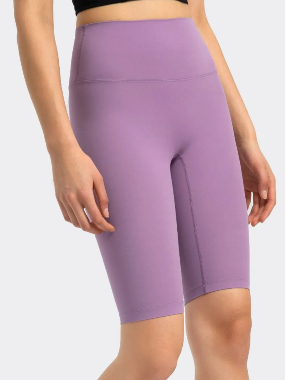 High Rise Wide Waistband Active Shorts in Dark Brown in Vintage Green for Women
