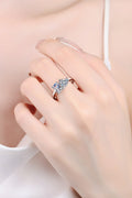 Rhodium-Plated 2 Carat Moissanite Ring in Silver for Women