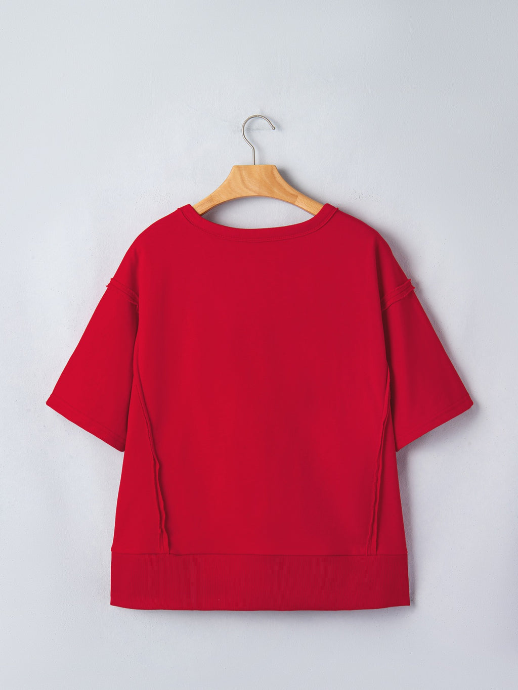 Georgie Letter Raw Seam Drop Shoulder Loose Tee for Women