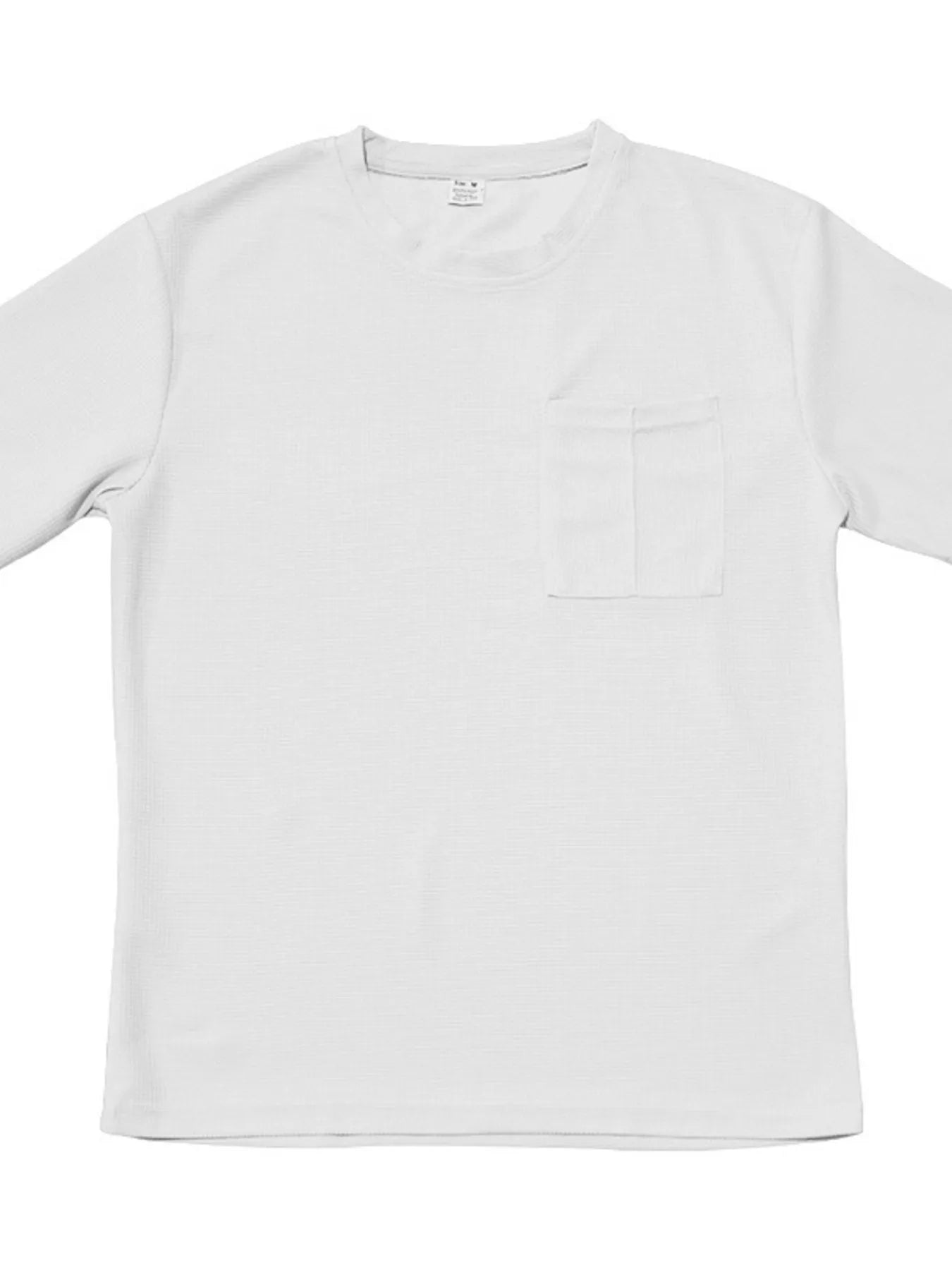 Round Neck Short Sleeve Top and Shorts Set Plus Size in Classic in White for Men