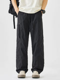 Plus Size Relaxed Fit Cargo Pants in Black for Men