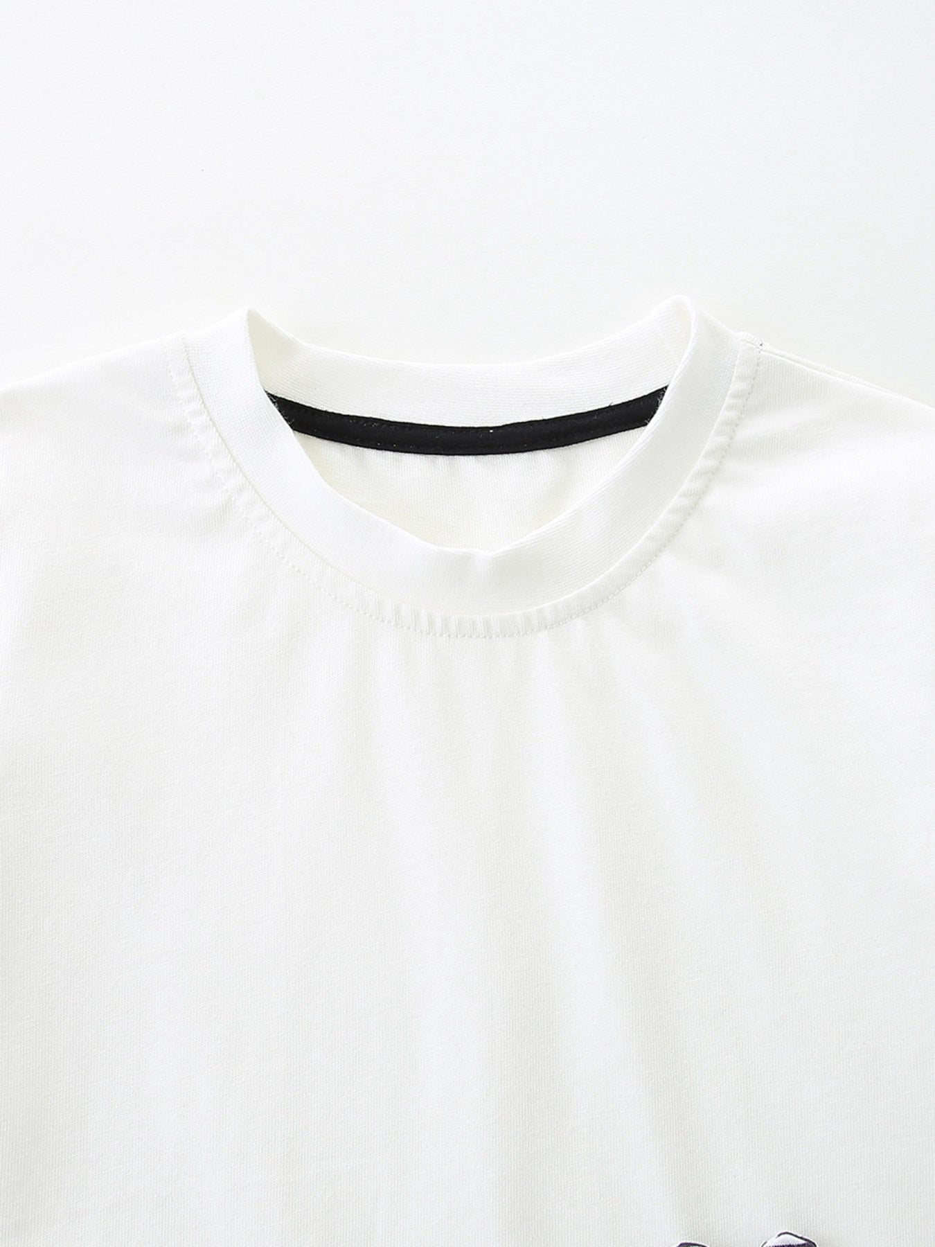 Zebra Short Sleeve Tee and Striped Shorts Set in White for Boys