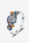 Moissanite Contrast 925 Sterling Silver Ring for Women