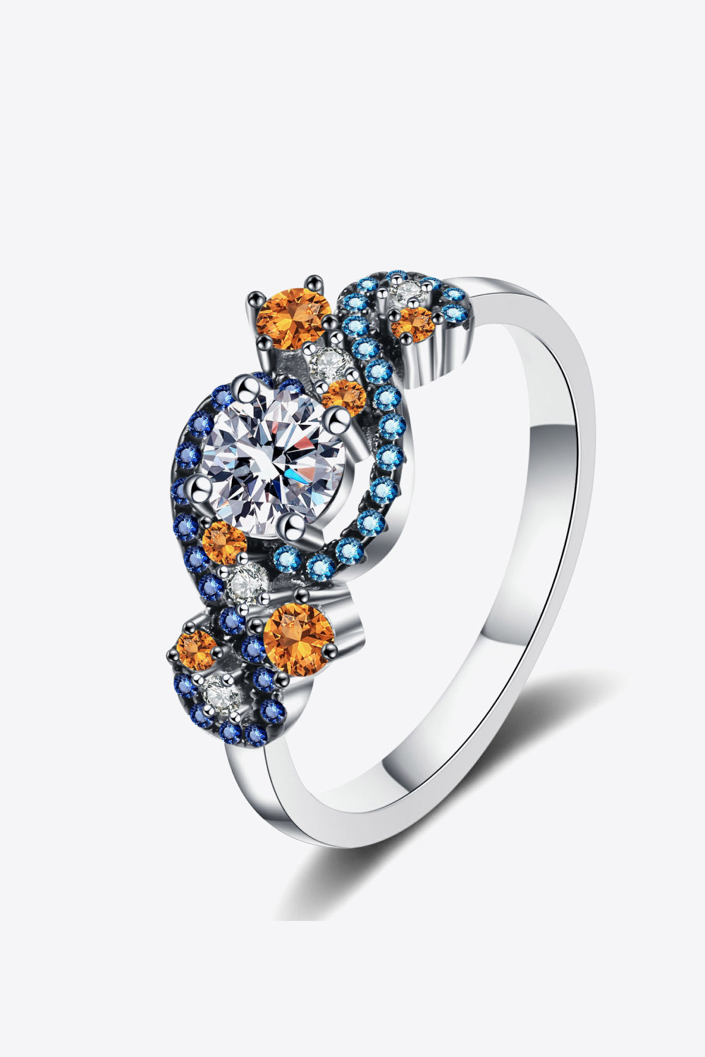 Moissanite Contrast 925 Sterling Silver Ring for Women