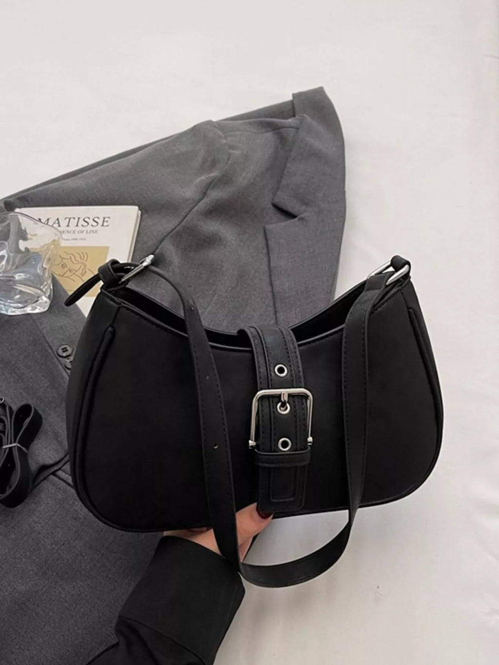 Buckle Decor Shoulder Bag for Women