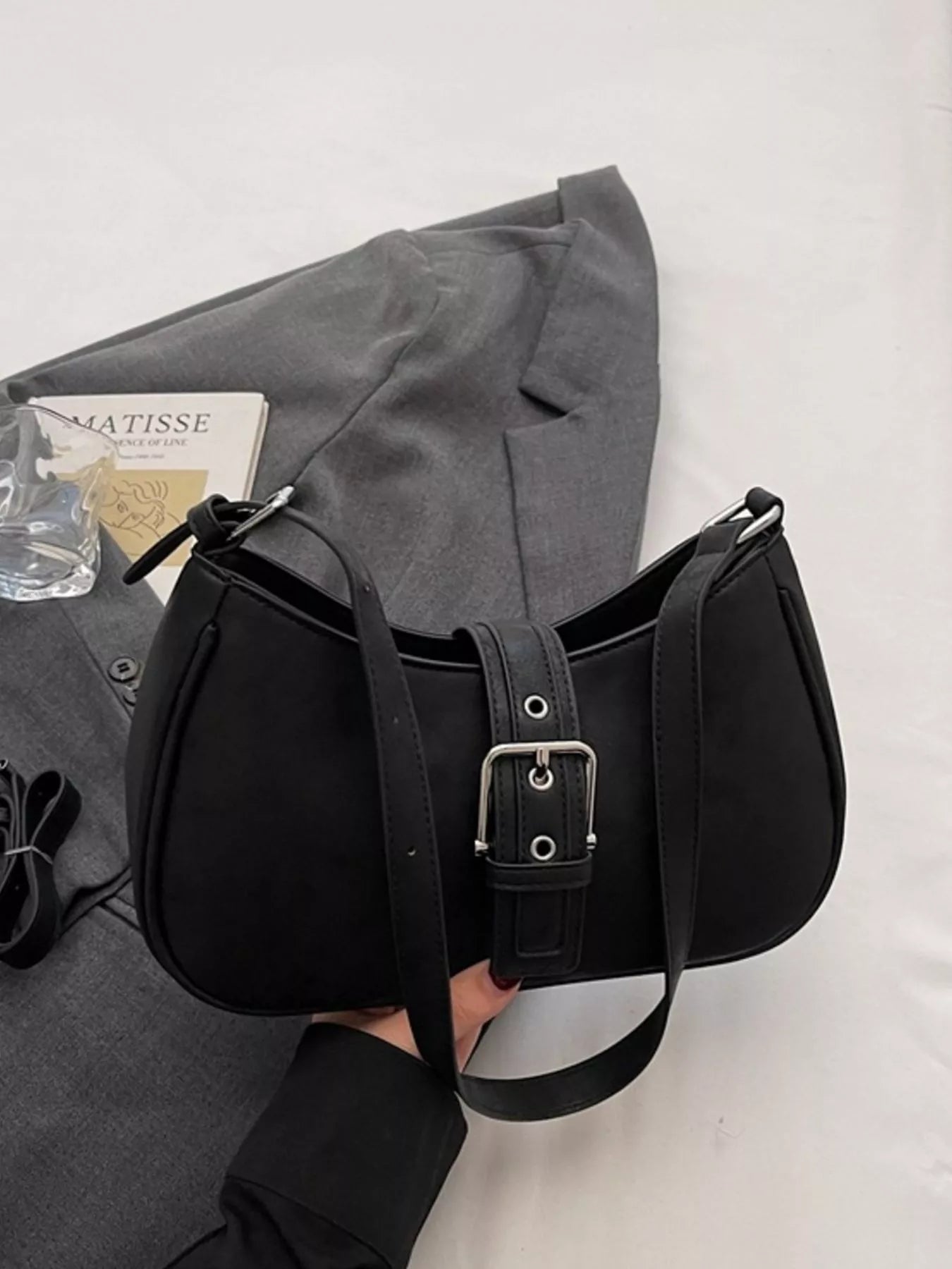 Buckle Decor Shoulder Bag for Women