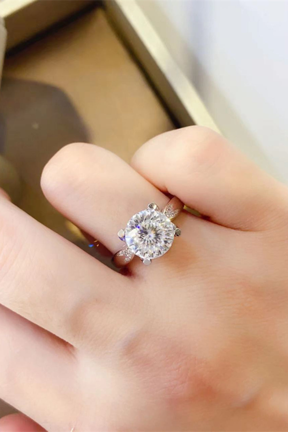 2 Carat Moissanite 925 Sterling Silver Ring in White for Women