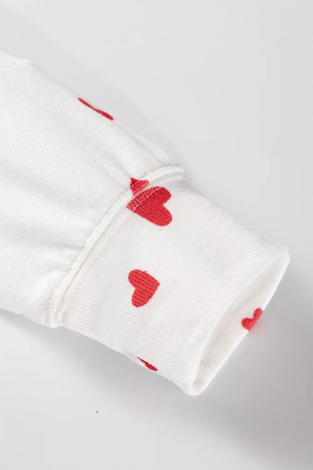 Hearts Printed Long Sleeve Top Drawstring Pants Lounge Set for Women